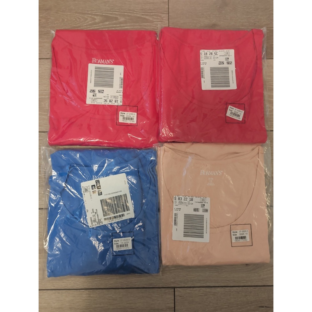 Roaman's Women's Plus Size Tunic Tops Sz 1X 22/24 Lot Of 4 3224-5 0629-8 2380-6